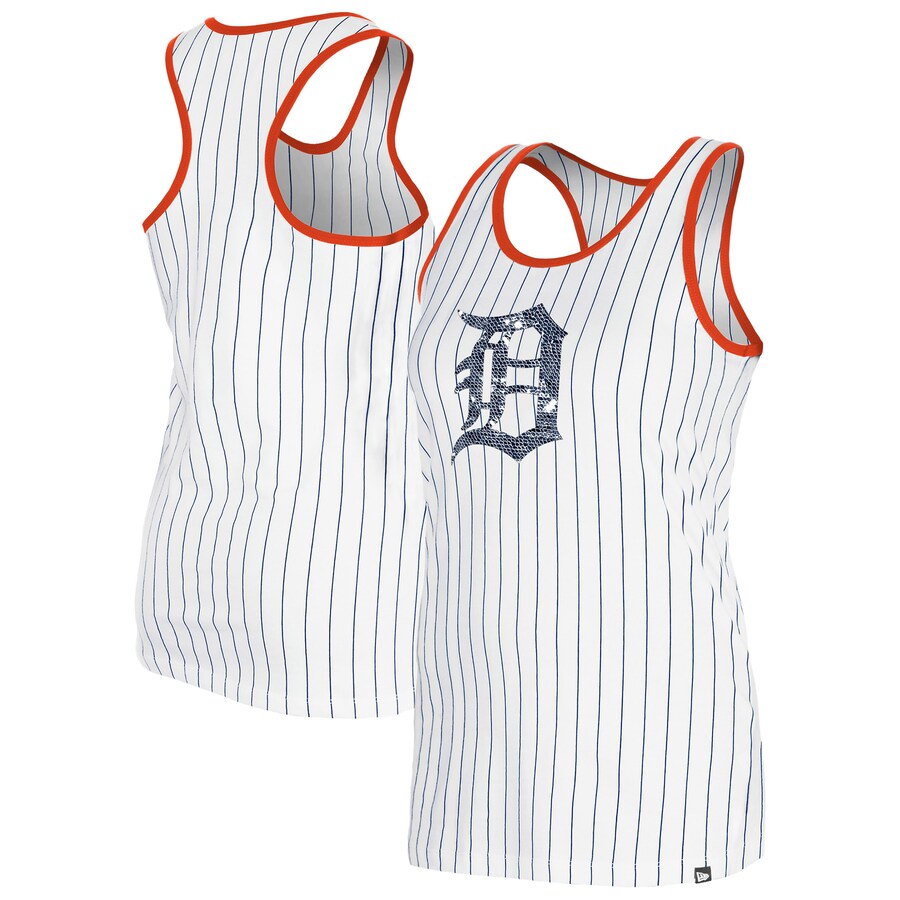 Women's Detroit Tigers New Era White Gameday Pinstripe Tank Top