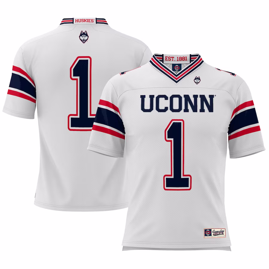 #1 UConn Huskies GameDay Greats Youth Football Jersey - White