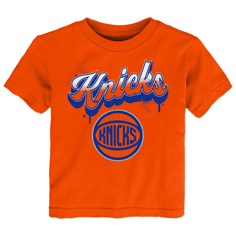 Youth New York Knicks  Orange Bubbly Script T-Shirt