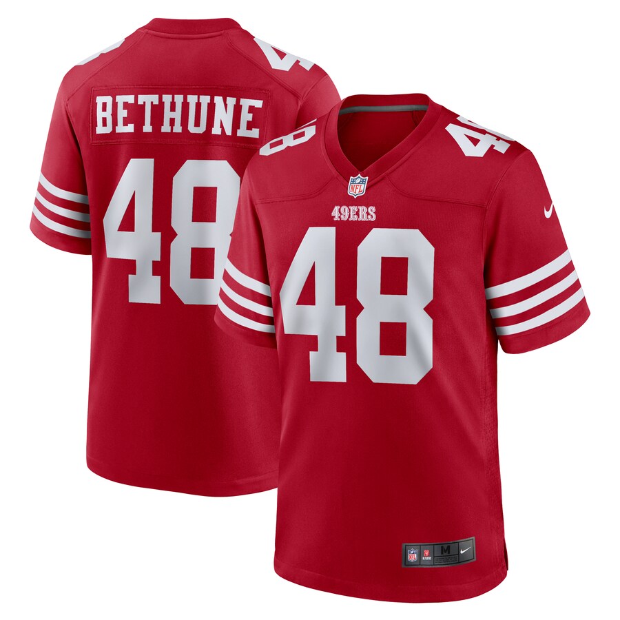 Men's San Francisco 49ers Tatum Bethune Nike Scarlet Game Jersey