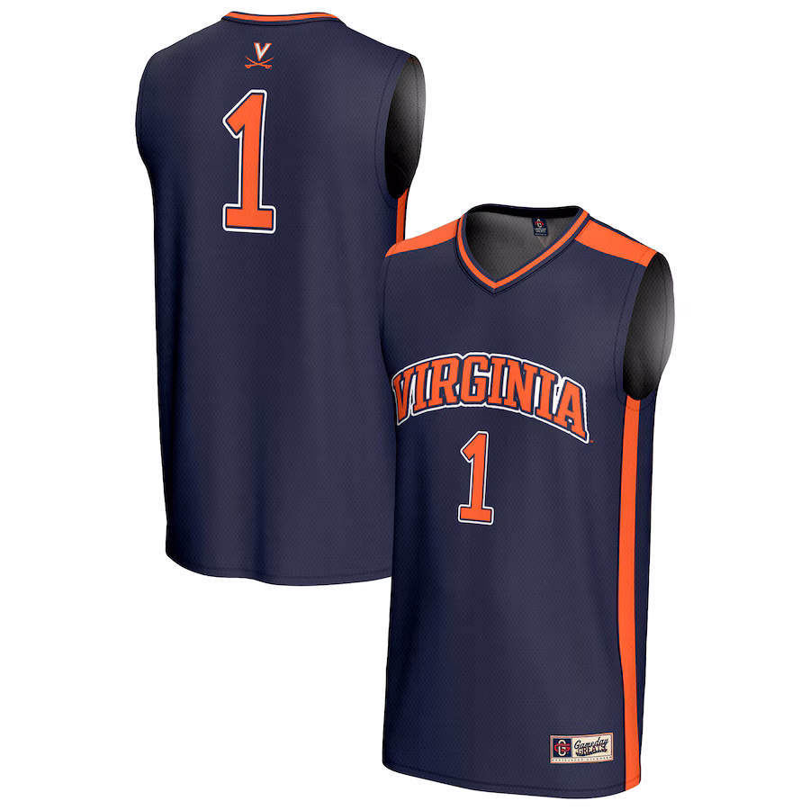 Youth GameDay Greats #1 Navy Virginia Cavaliers Lightweight Basketball Fashion Jersey