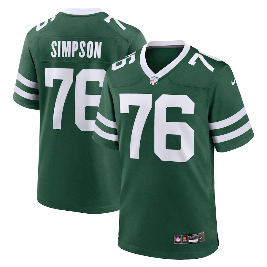 Men's New York Jets John Simpson Nike Legacy Green Game Jersey