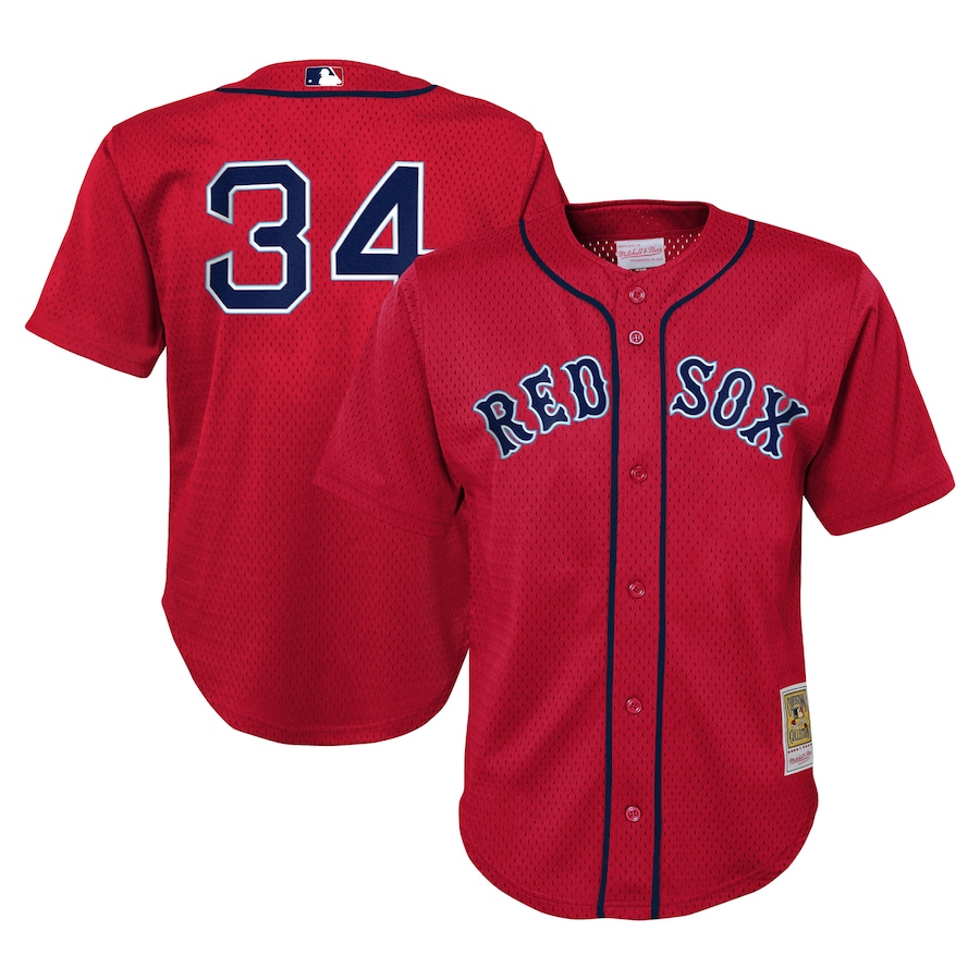 Toddler Boston Red Sox David Ortiz Mitchell & Ness Red Cooperstown Collection Mesh Batting Practice Jersey