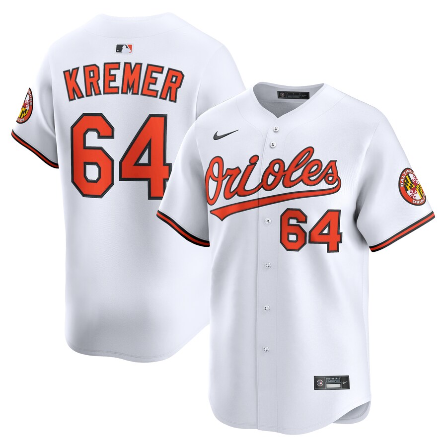 Men's Baltimore Orioles Dean Kremer Nike White Alternate Limited Player Jersey