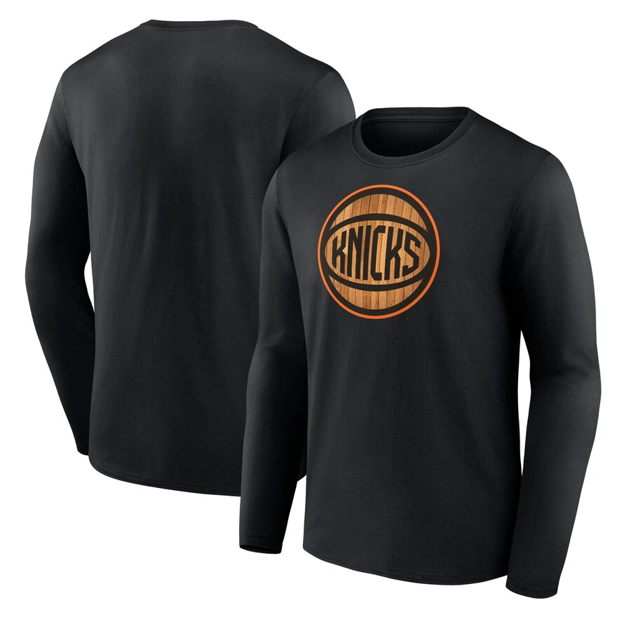 Men's New York Knicks  Black Hardwood Long Sleeve T-Shirt