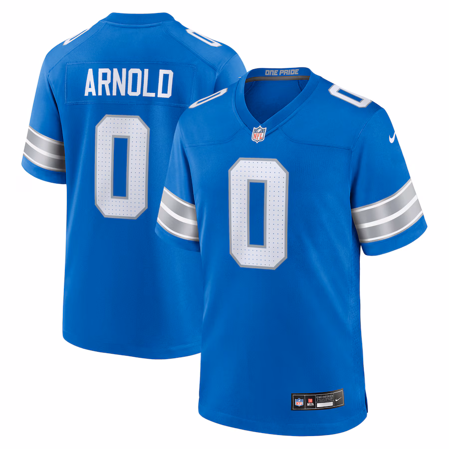 Men's Detroit Lions Terrion Arnold Nike Blue Player Game Jersey