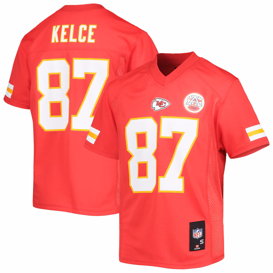 Youth Kansas City Chiefs Travis Kelce Red Replica Player Jersey