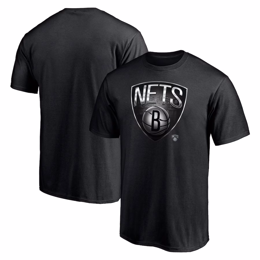 Men's Brooklyn Nets  Black Midnight Mascot T-Shirt