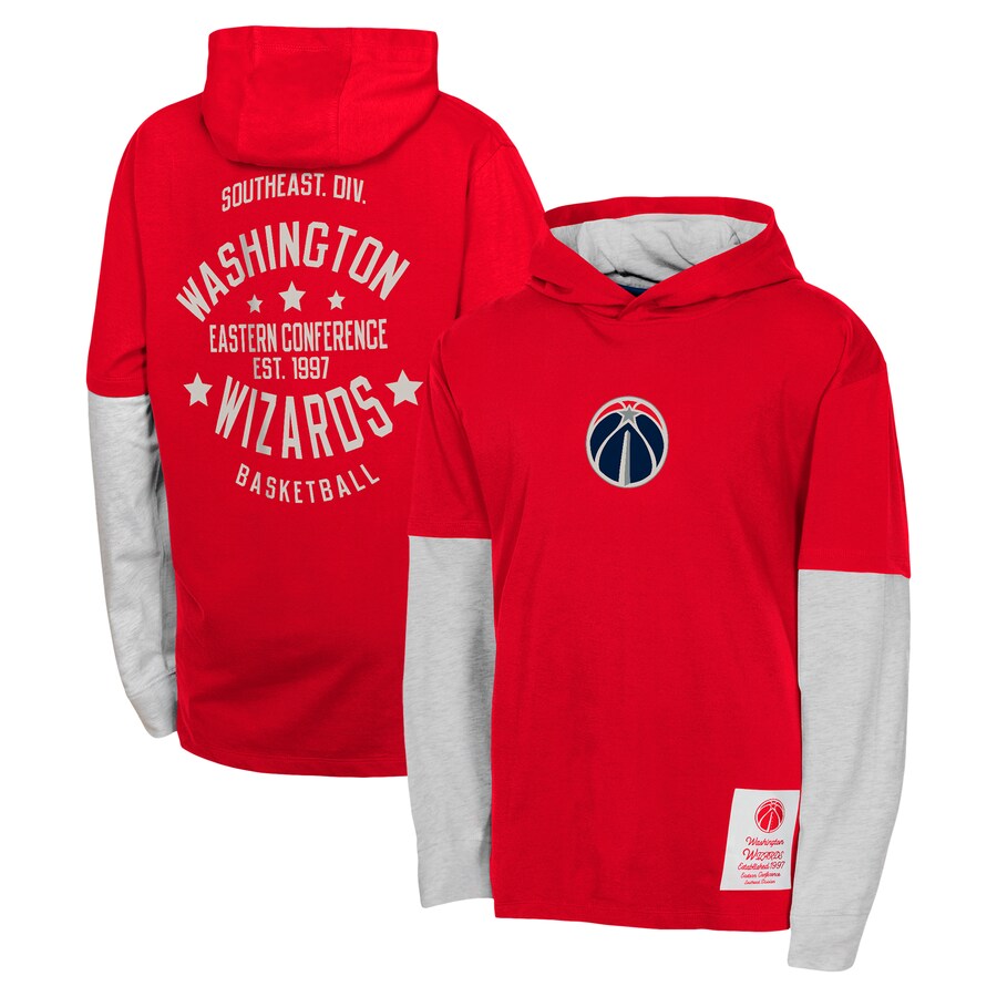 Youth Washington Wizards Red Small Ball Long Sleeve Hoodie T-Shirt