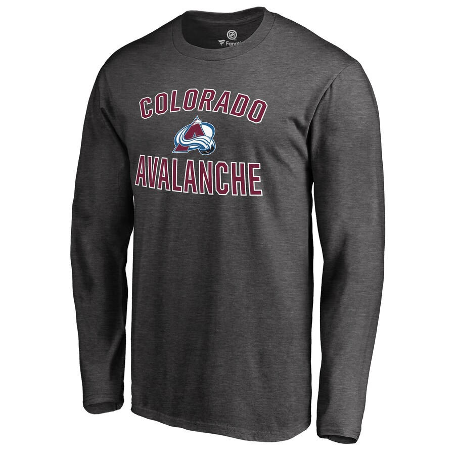 Men's Colorado Avalanche Heathered Gray Victory Arch Long Sleeve T-Shirt
