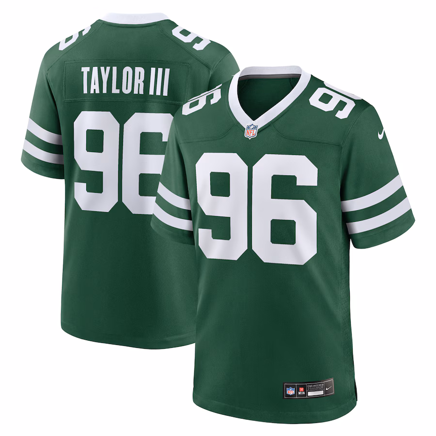 Men's New York Jets Leonard Taylor III Nike Legacy Green Team Game Jersey