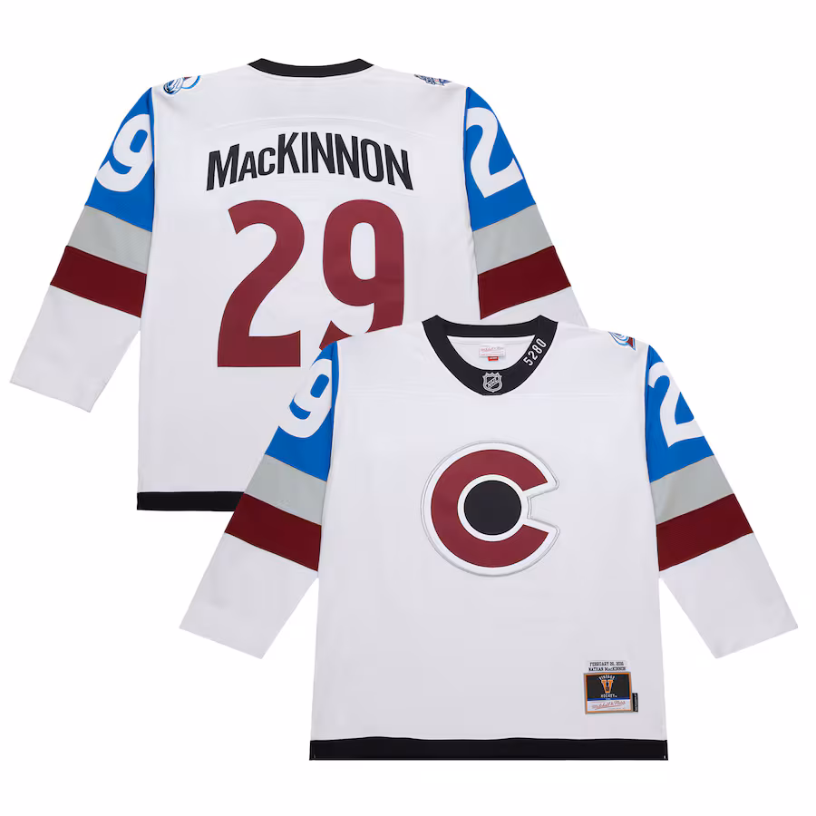 Men's Colorado Avalanche Nathan MacKinnon White 2016-17 Power Play Jersey