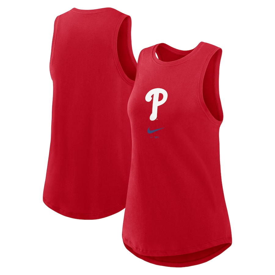 Women's Philadelphia Phillies Nike Red Legacy Icon High Neck Performance Tank Top