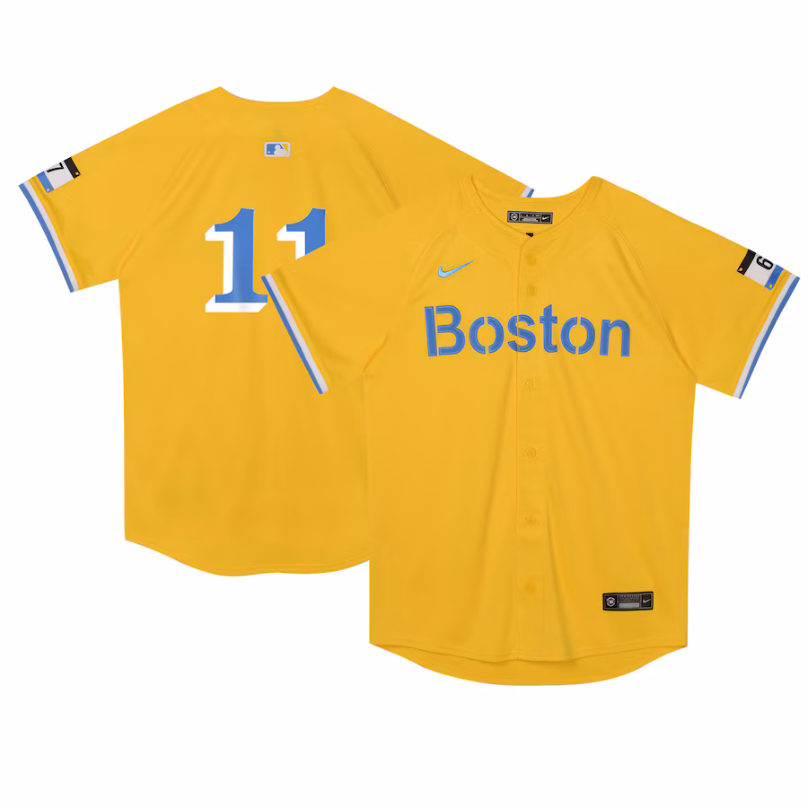 Preschool Boston Red Sox Rafael Devers Nike Gold City Connect Limited Player Jersey
