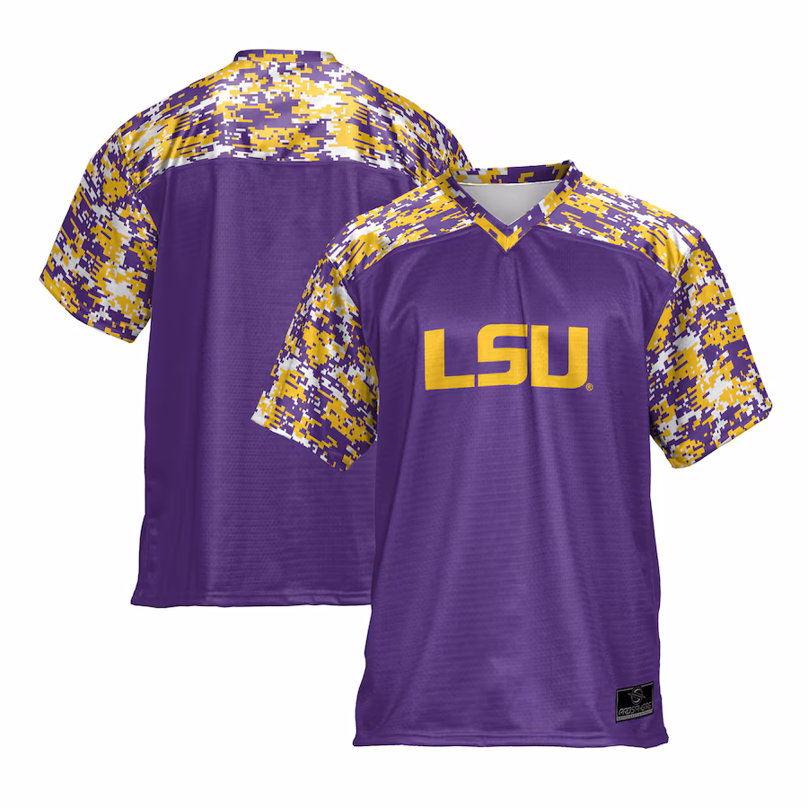 Men's ProSphere Purple LSU Tigers Camo Football Jersey