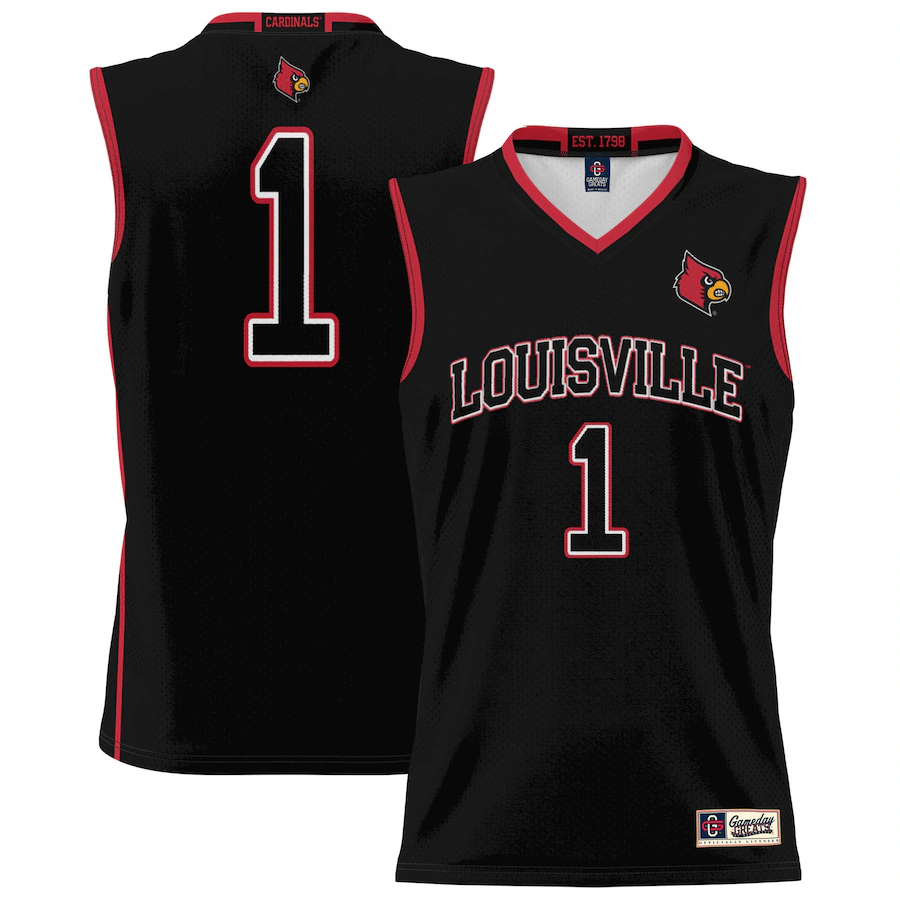 Youth GameDay Greats #1 Black Louisville Cardinals Lightweight Basketball Jersey