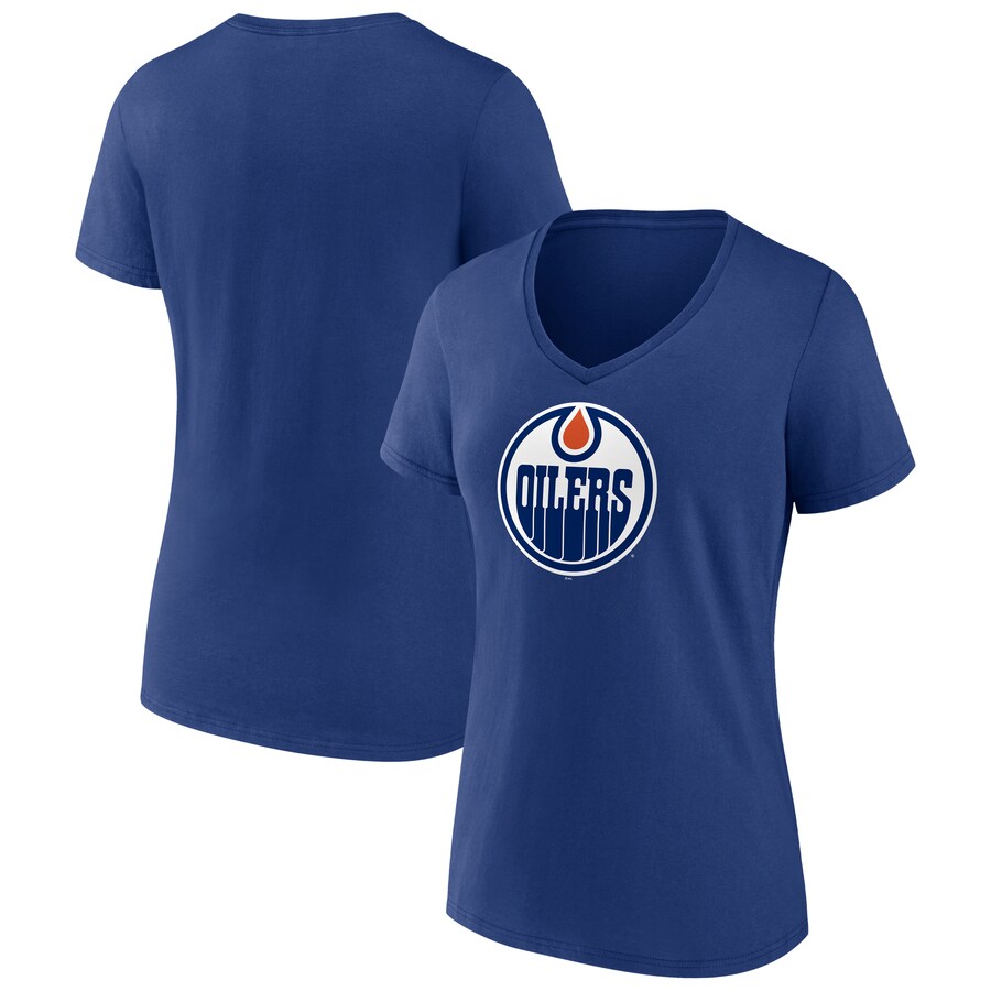 Women's Edmonton Oilers Blue Primary Logo T-Shirt