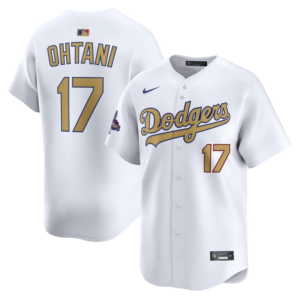 Men's Los Angeles Dodgers Shohei Ohtani Nike White 2025 Gold Collection Limited Jersey