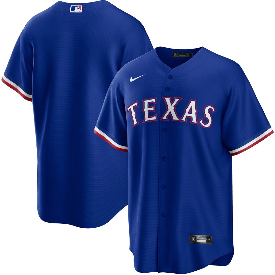 Men's Texas Rangers Nike Royal Alternate Replica Team Logo Jersey