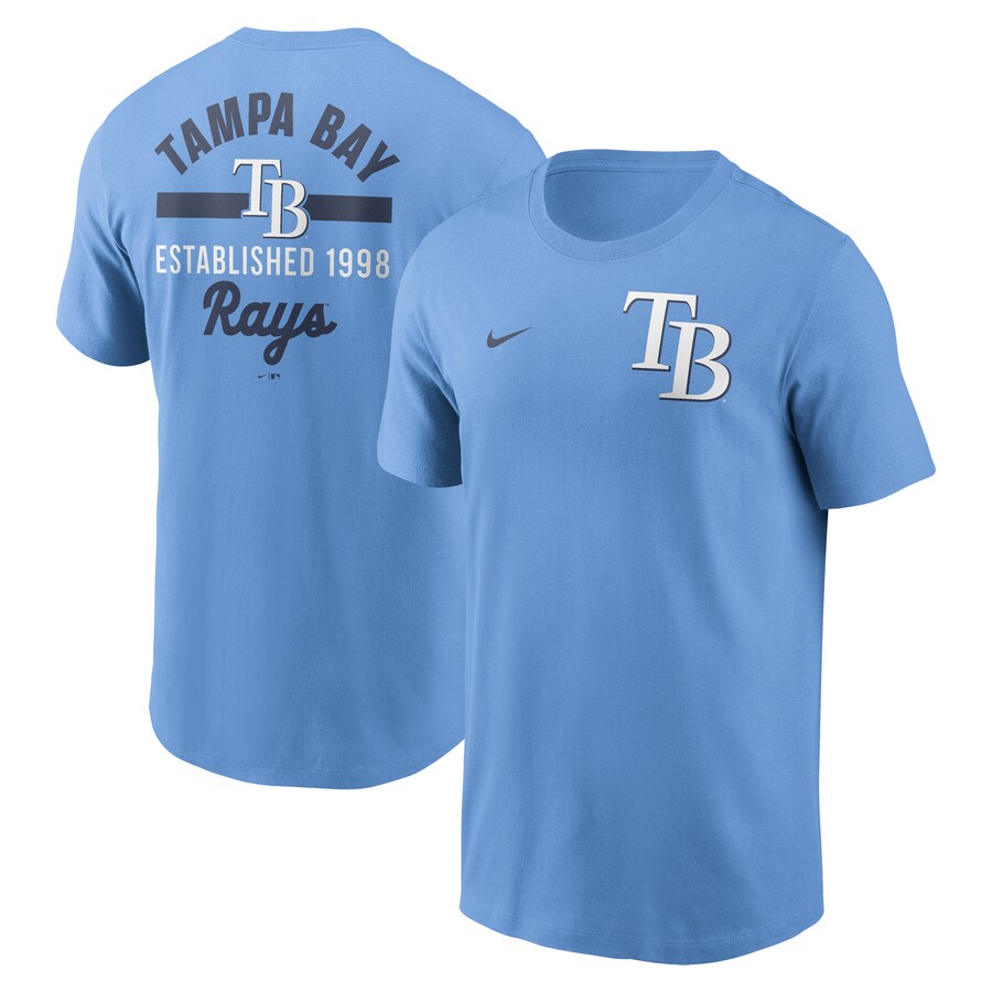 Men's Tampa Bay Rays Nike Light Blue 2-Hit T-Shirt