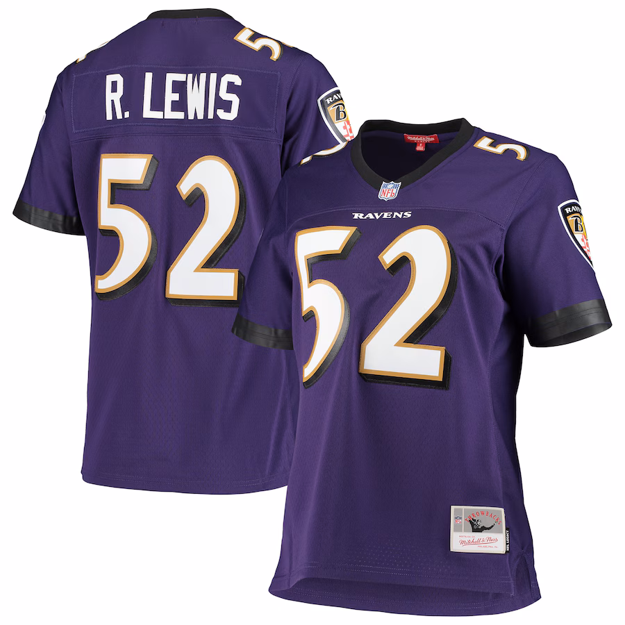 Women's Baltimore Ravens Ray Lewis Mitchell & Ness Purple Legacy Replica Team Jersey
