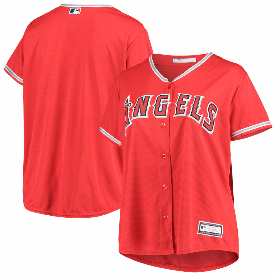 Women's Los Angeles Angels Red Plus Size Alternate Replica Team Jersey
