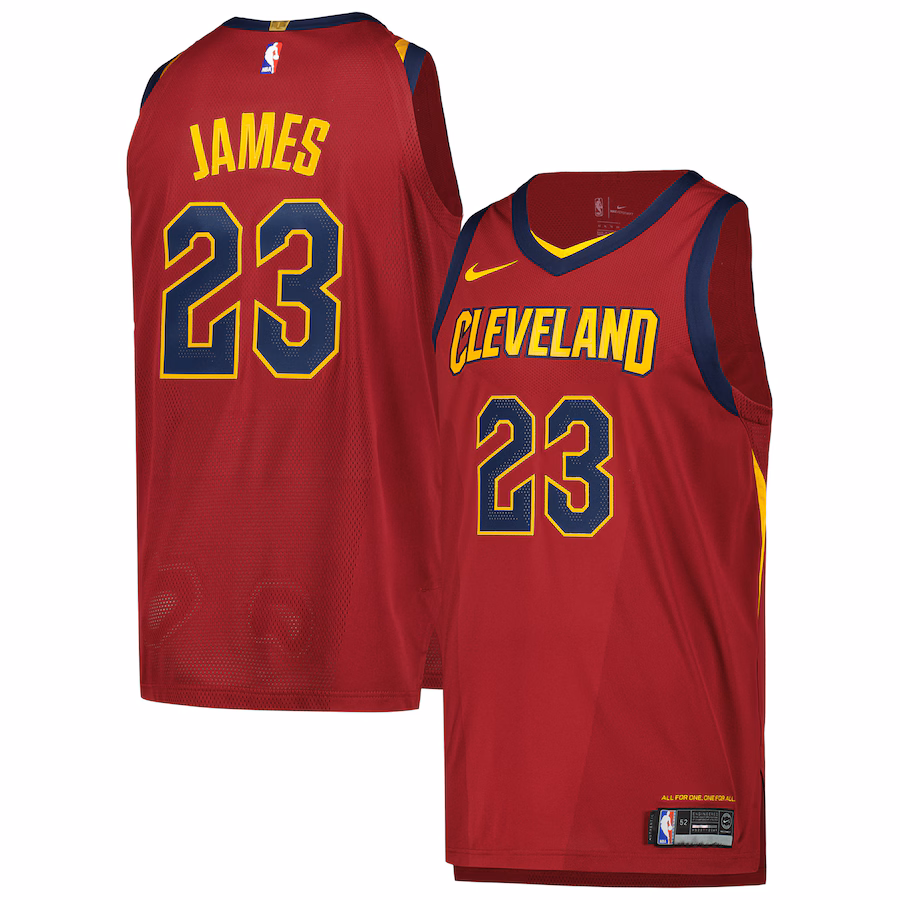 Men's Cleveland Cavaliers LeBron James Nike Wine Authentic Player Jersey - Icon Edition