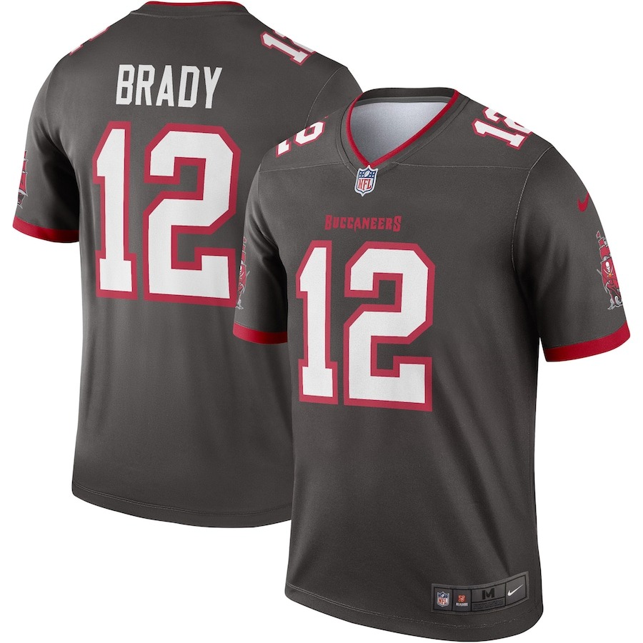 Men's Tampa Bay Buccaneers Tom Brady Nike Pewter Alternate Legend Player Performance Top