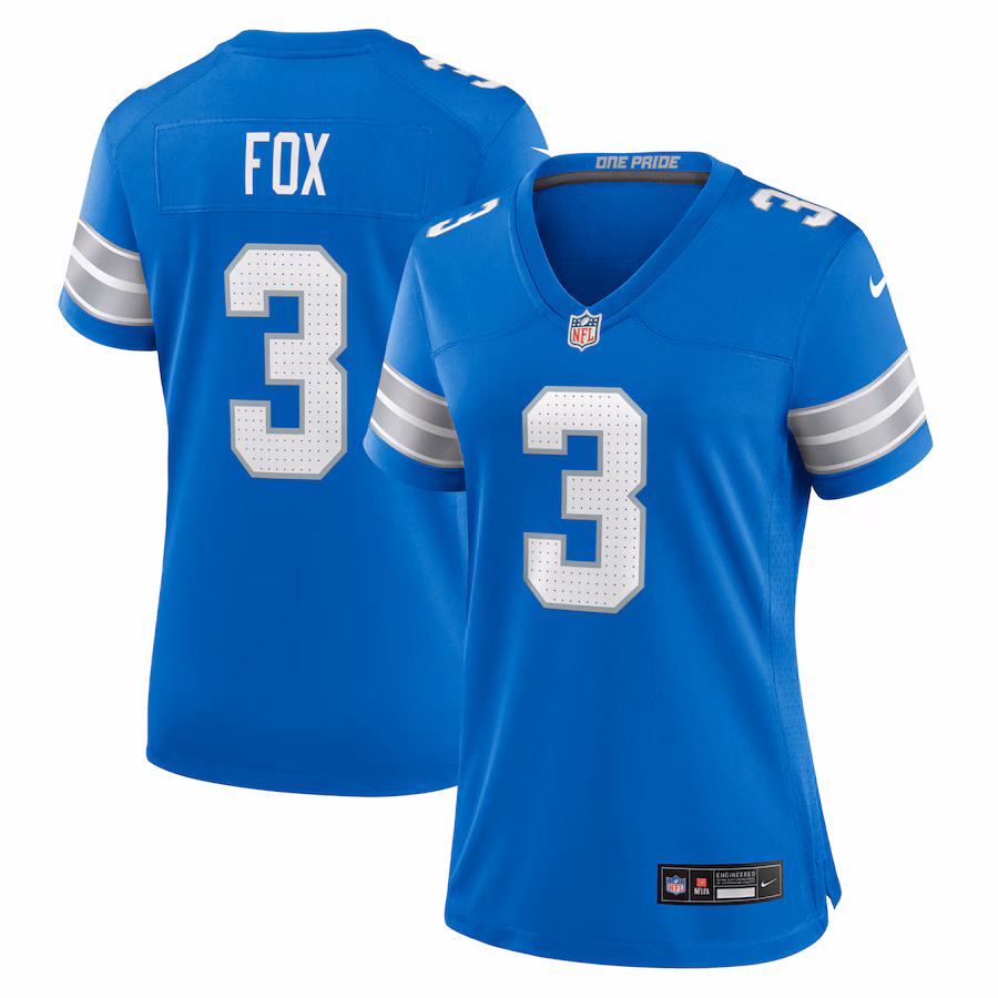 Women's Detroit Lions Jack Fox Nike Blue Team Game Jersey