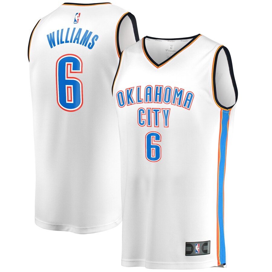 Men's Oklahoma City Thunder Jaylin Williams Fanatics White Fast Break Player Jersey - Association Edition