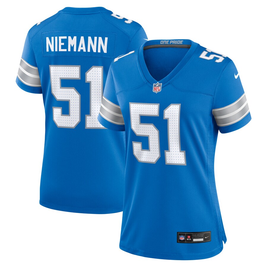 Women's Detroit Lions Ben Niemann Nike  Blue Team Game Jersey
