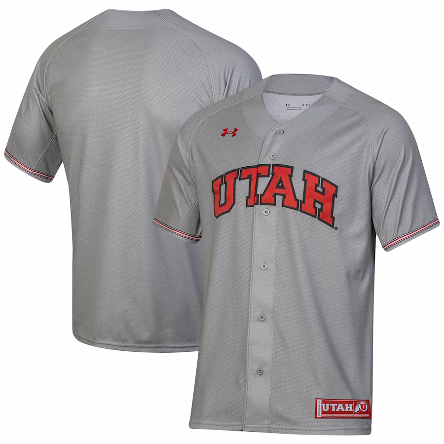 Utah Utes Under Armour Replica Baseball Jersey - Gray