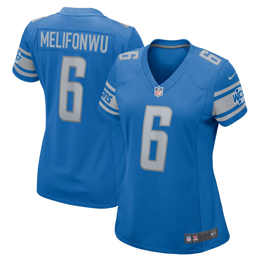 Women's Detroit Lions Ifeatu Melifonwu Nike  Blue Team Game Jersey