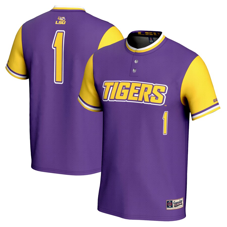 #1 LSU Tigers GameDay Greats Unisex Lightweight Softball Jersey - Purple
