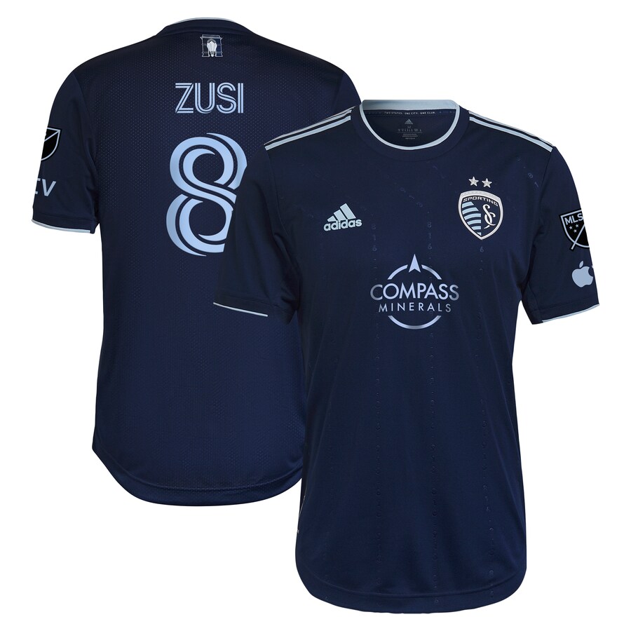 Men's Sporting Kansas City Graham Zusi adidas Blue 2023 State Line 3.0 Authentic Player Jersey