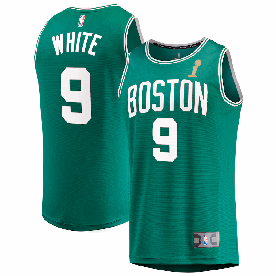 Men's Boston Celtics Derrick White Fanatics Kelly Green 2024 NBA Finals Champions Fast Break Replica Player Jersey - Icon Edition