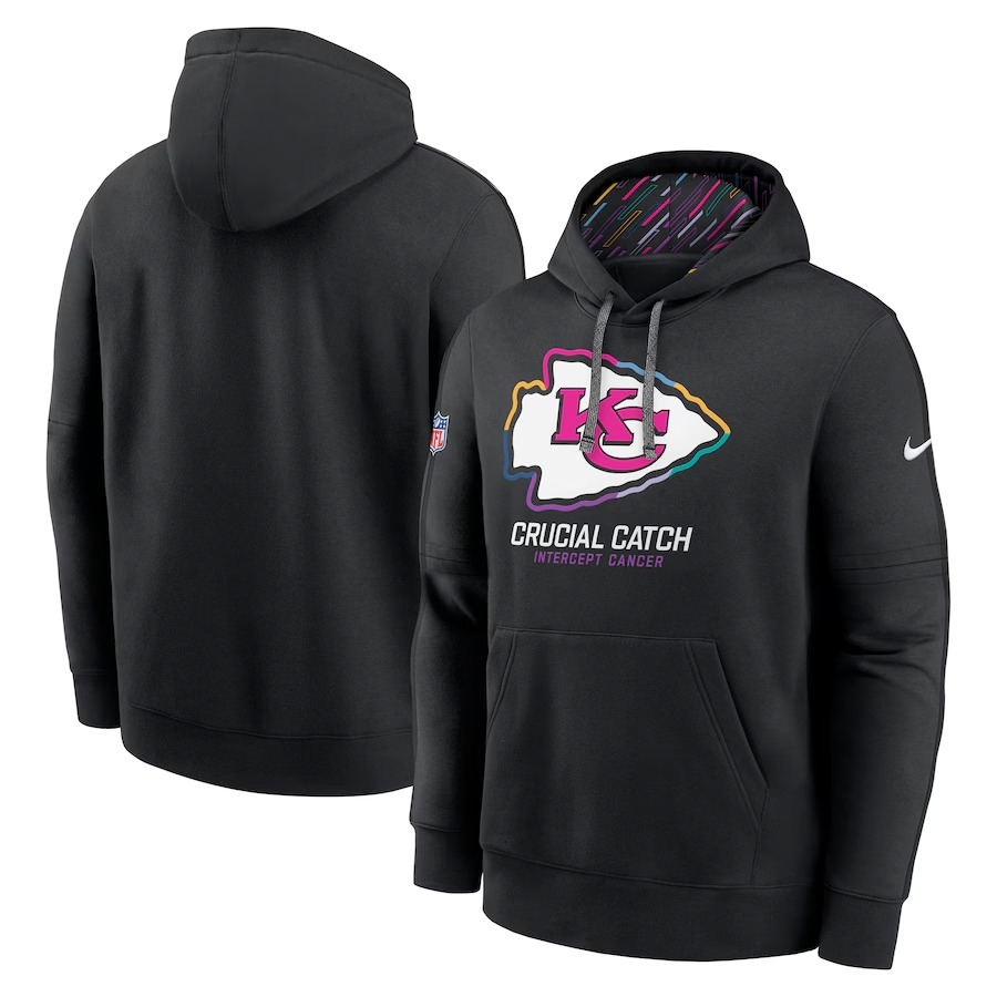 Men's Kansas City Chiefs Nike Black 2024 NFL Crucial Catch Club Pullover Hoodie