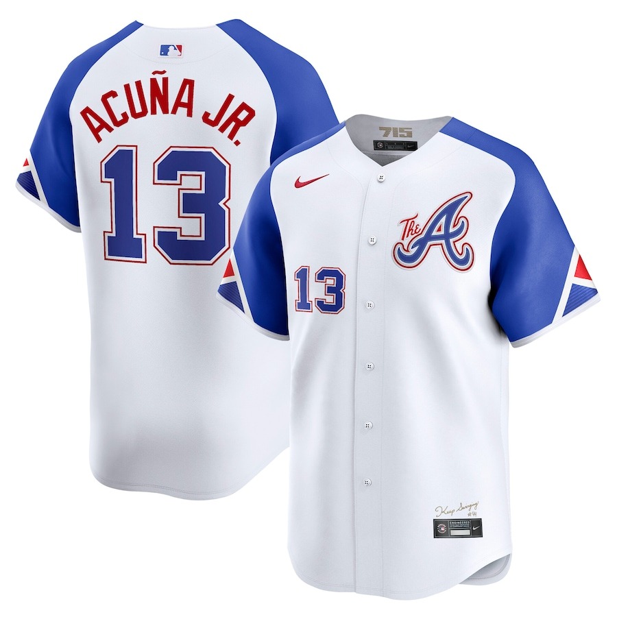Men's Atlanta Braves Ronald Acuña Jr. Nike White City Connect Limited Player Jersey