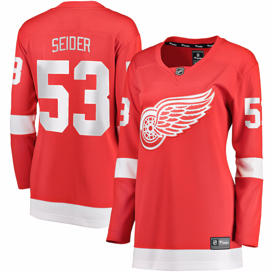 Women's Detroit Red Wings Moritz Seider Fanatics Red Home Breakaway Player Jersey