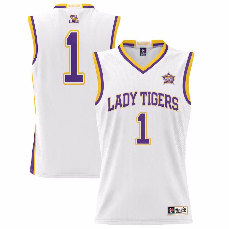 Men's GameDay Greats  White LSU Tigers 2023 NCAA Women's Basketball National Champions Lightweight Basketball Jersey