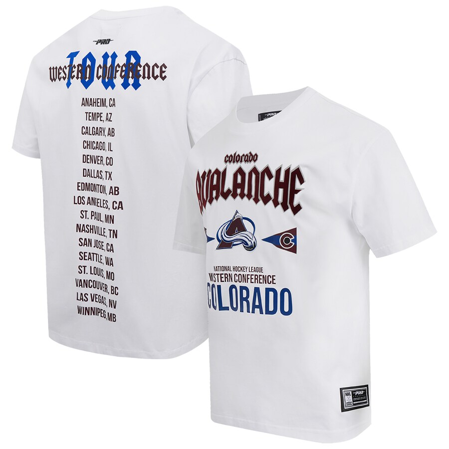 Men's Colorado Avalanche Pro Standard White City Tour T-Shirt
