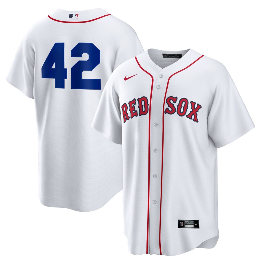 Men's Boston Red Sox Nike White Home 2025 Jackie Robinson Day Replica Jersey