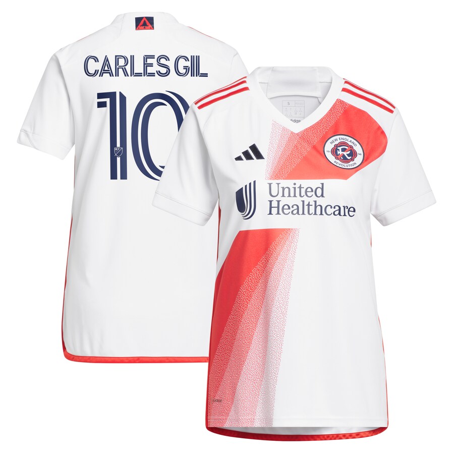 Women's New England Revolution Carles Gil adidas White 2023 Defiance Replica Jersey