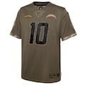 Men's Los Angeles Chargers #10 Justin Herbert 2022 Olive Salute To Service Limited Stitched Jersey