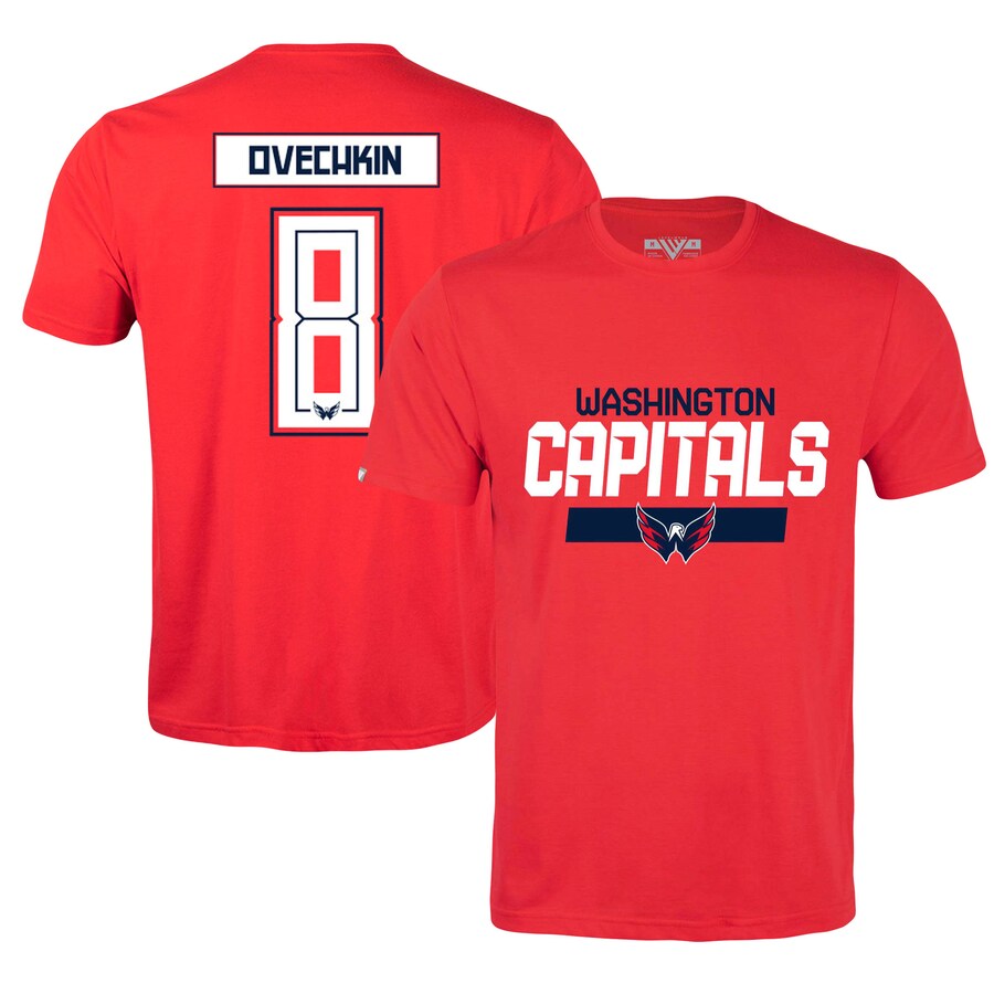 Men's Washington Capitals Alexander Ovechkin Levelwear Red Richmond Player Name & Number T-Shirt
