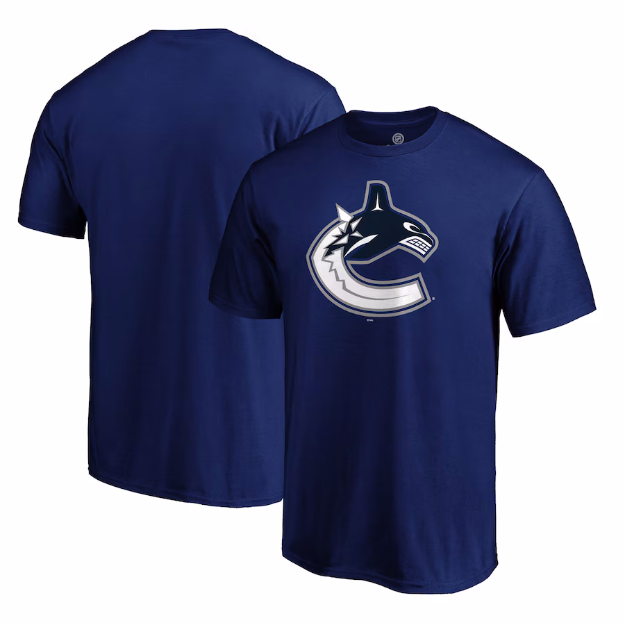 Men's Vancouver Canucks Royal Primary Logo Short Sleeve T-Shirt