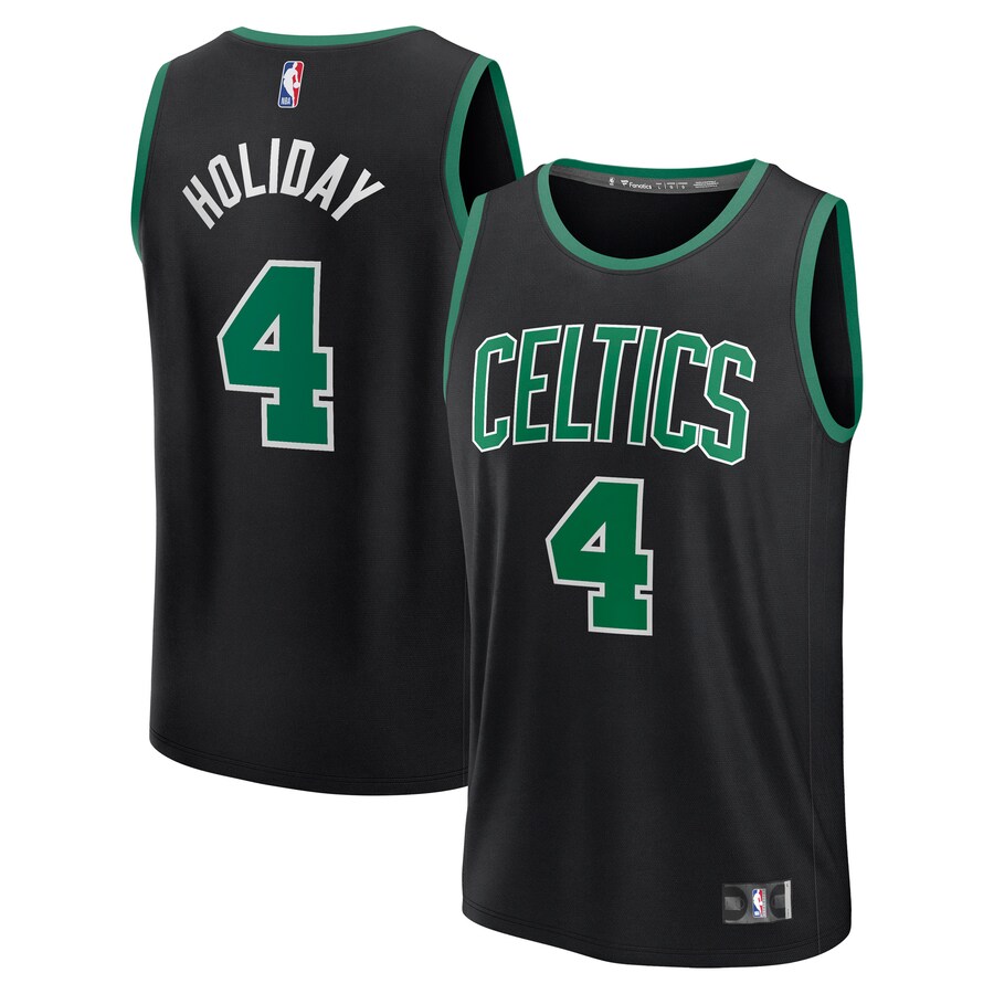 Men's Boston Celtics Jrue Holiday Fanatics Black Fast Break Replica Player Jersey - Statement Edition