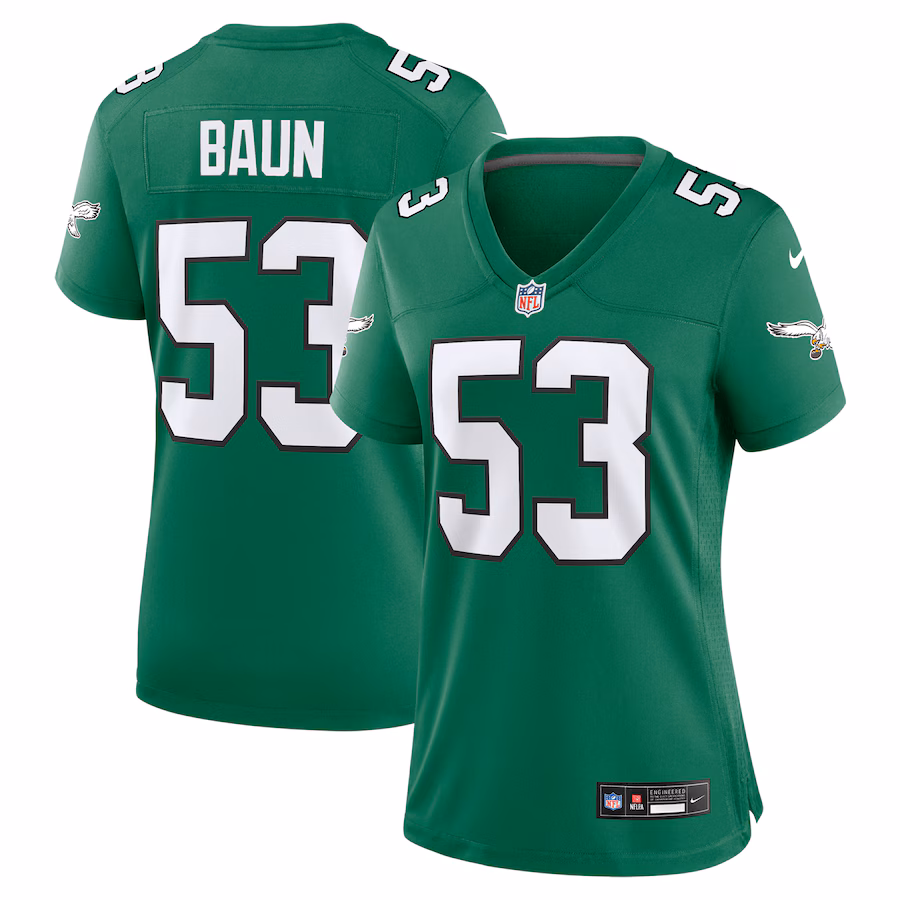 Women's Philadelphia Eagles Zack Baun Nike Kelly Green Alternate Game Jersey