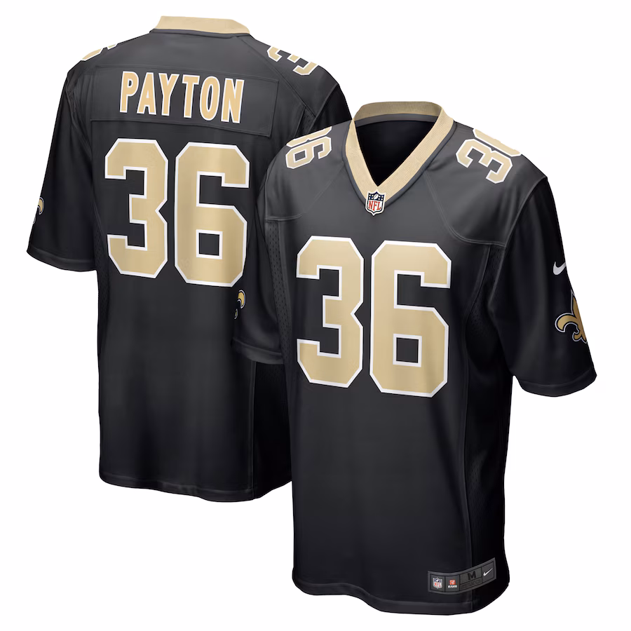 Men's New Orleans Saints Rico Payton Nike Black Game Jersey