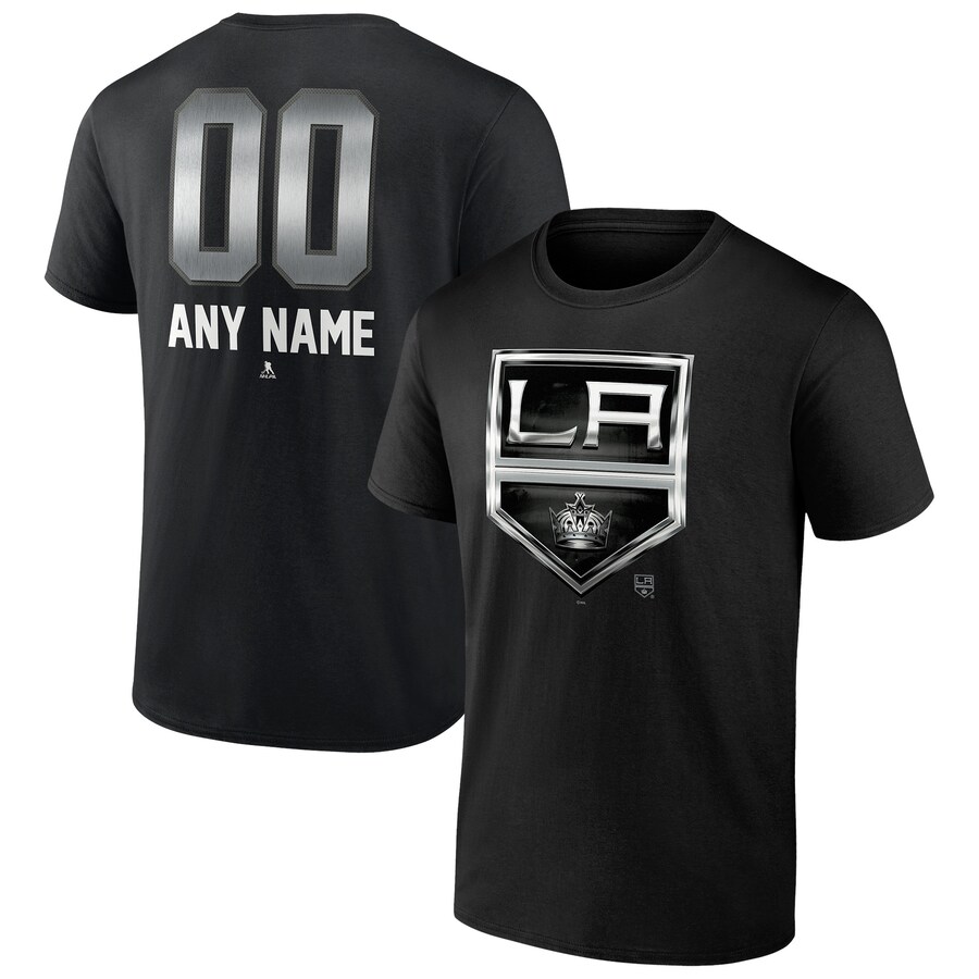Men's Los Angeles Kings Black Personalized Midnight Mascot Logo T-Shirt